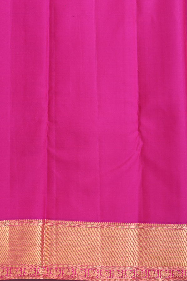 Kanchipuram Silk Saree In Dark Pink With Elephant Design