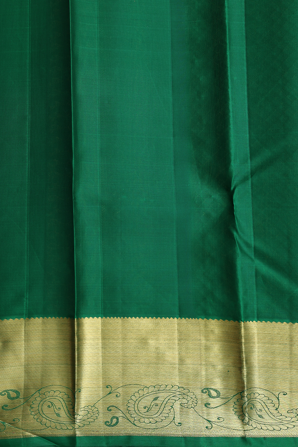 Kanchipuram Silk Saree In Dark Pink With Peacock Buttas