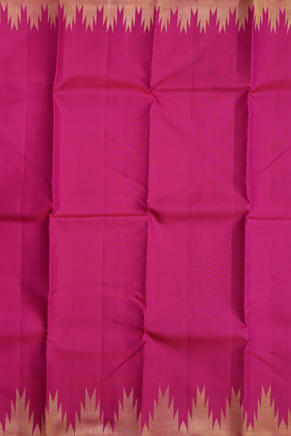 Kanchipuram Silk Saree In Magenta With Temple Border