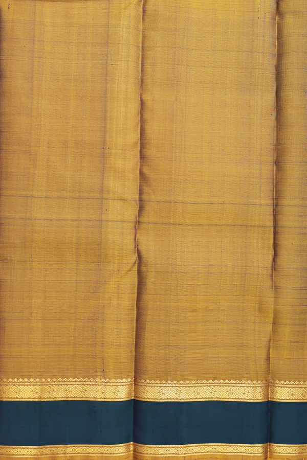 Kanchipuram Silk Saree In Dark Purple With Stripes Design