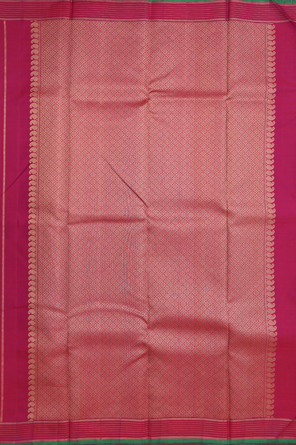 Kanchipuram Silk Saree In Deep Magenta With Elephant Motifs