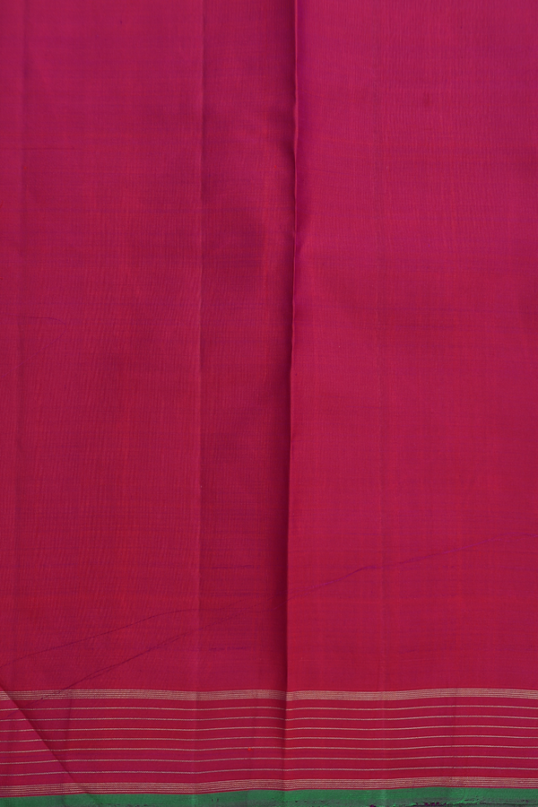 Kanchipuram Silk Saree In Deep Magenta With Elephant Motifs