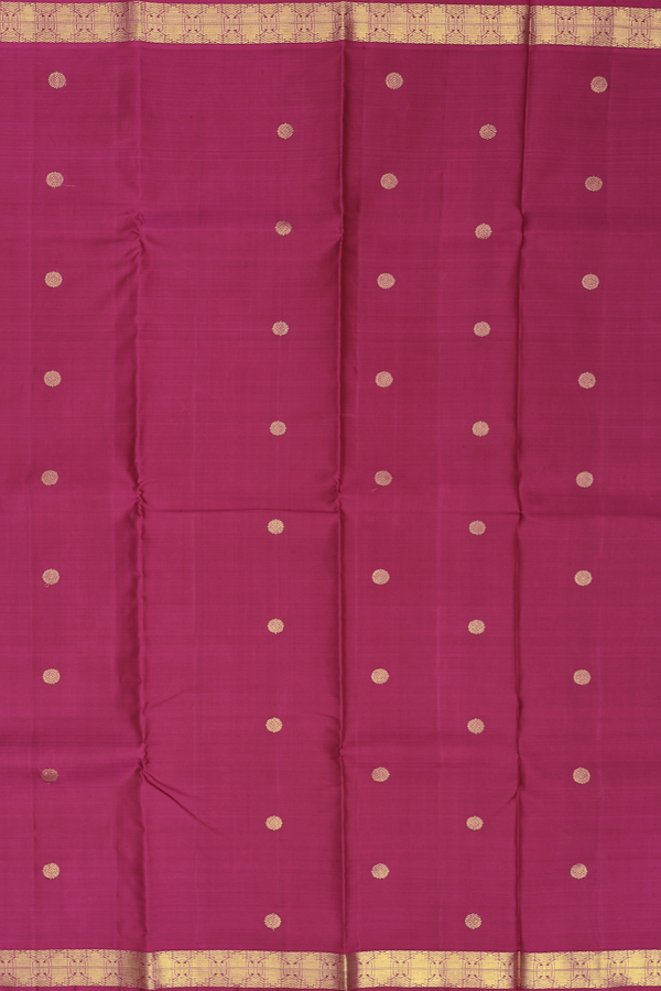 Kanchipuram Silk Saree In Deep Mulberry With Chakram Buttas