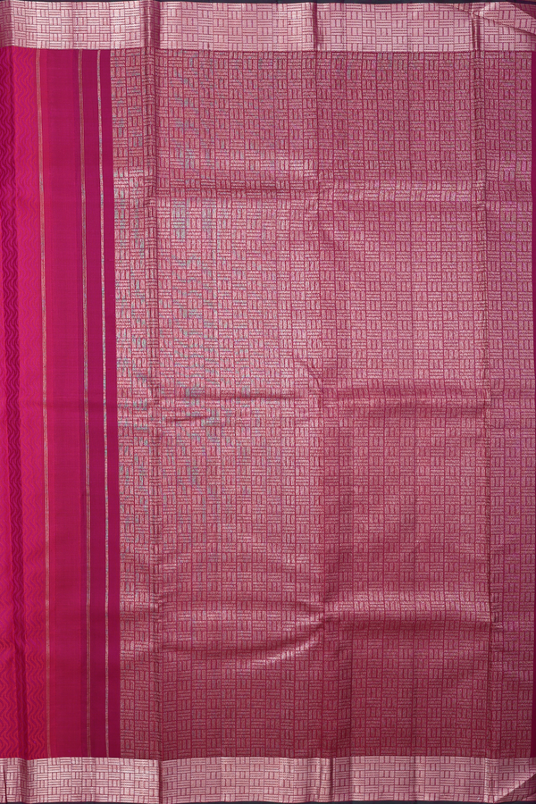Kanchipuram Silk Saree In Deep Mulberry With Jacquard Pattern