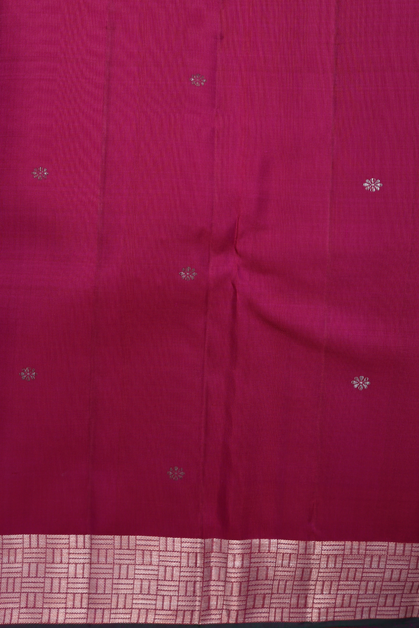 Kanchipuram Silk Saree In Deep Mulberry With Jacquard Pattern