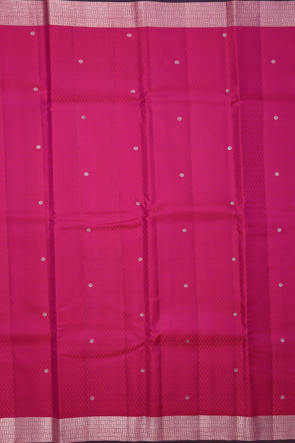 Kanchipuram Silk Saree In Deep Mulberry With Jacquard Pattern