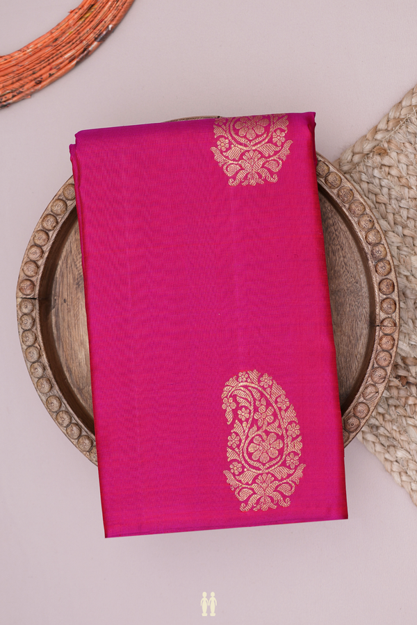 Kanchipuram Silk Saree In Deep Mulberry With Paisley Motifs