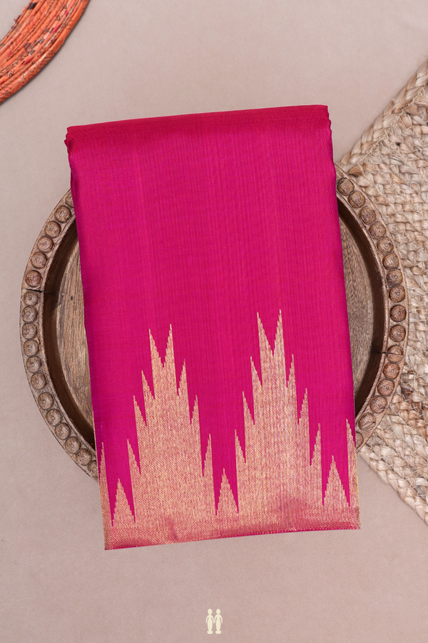 Kanchipuram Silk Saree In Deep Mulberry With Temple Border