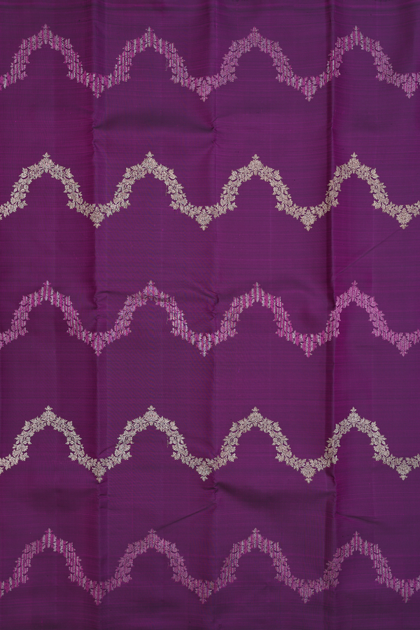 Kanchipuram Silk Saree In Deep Purple With Allover Design