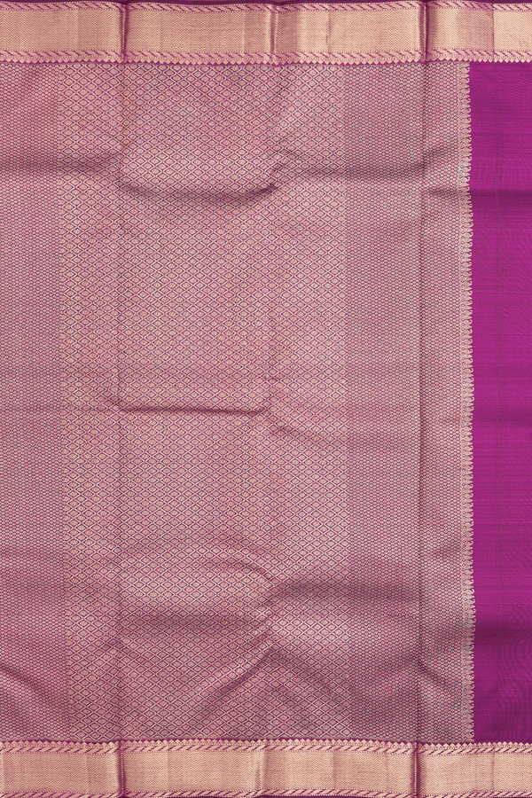 Kanchipuram Silk Saree In Deep Purple With Brocade Design