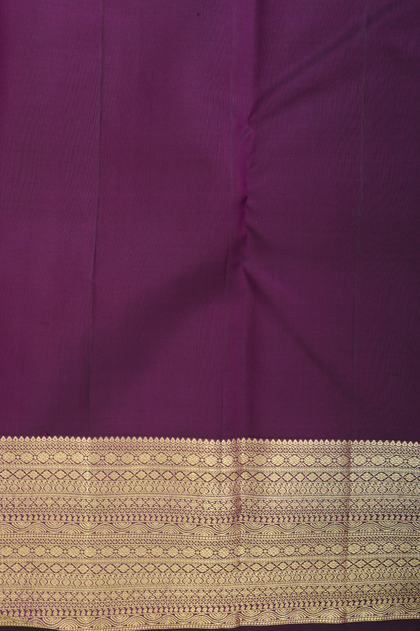 Kanchipuram Silk Saree In Deep Purple With Brocade Design