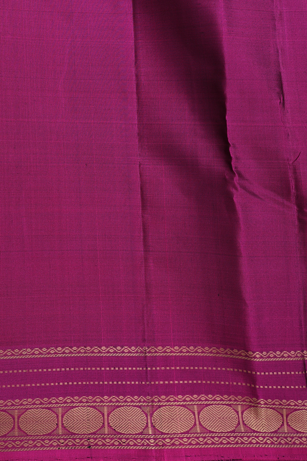 Kanchipuram Silk Saree In Deep Purple With Checks Design