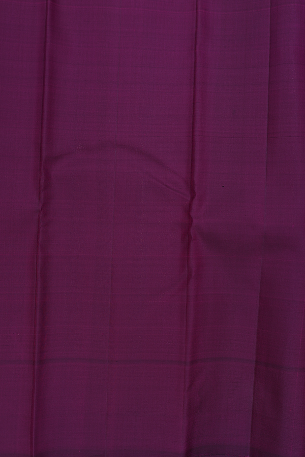 Kanchipuram Silk Saree In Deep Purple With Elephant Design