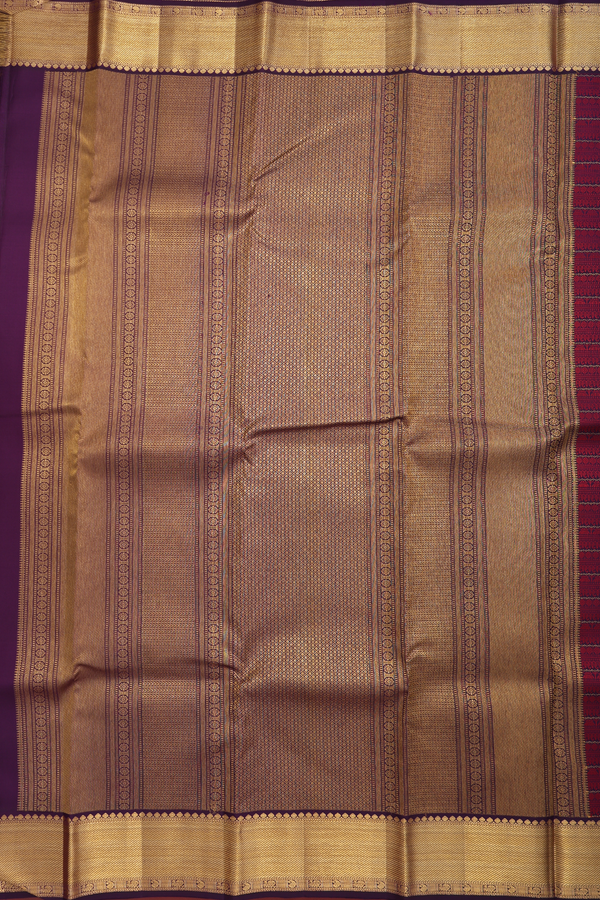 Kanchipuram Silk Saree In Deep Purple With Jacquard Design