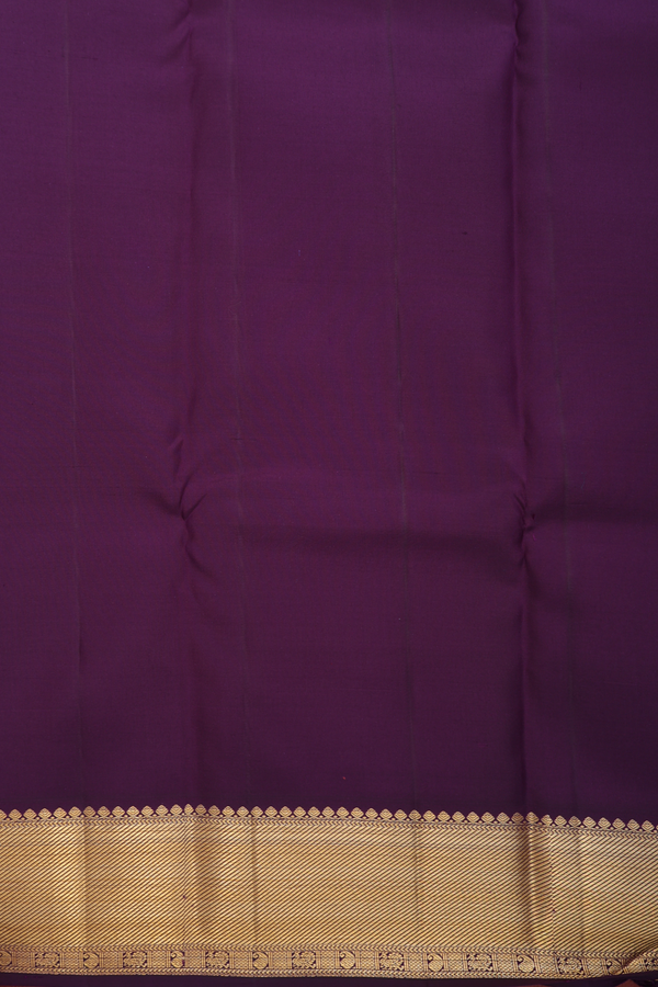 Kanchipuram Silk Saree In Deep Purple With Jacquard Design