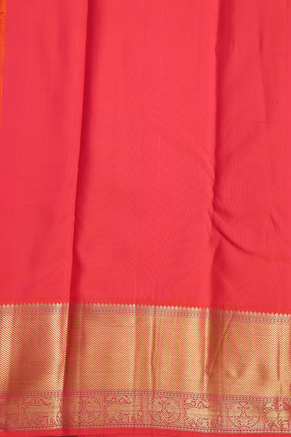 Kanchipuram Silk Saree In Deep Purple With Jacquard Pattern
