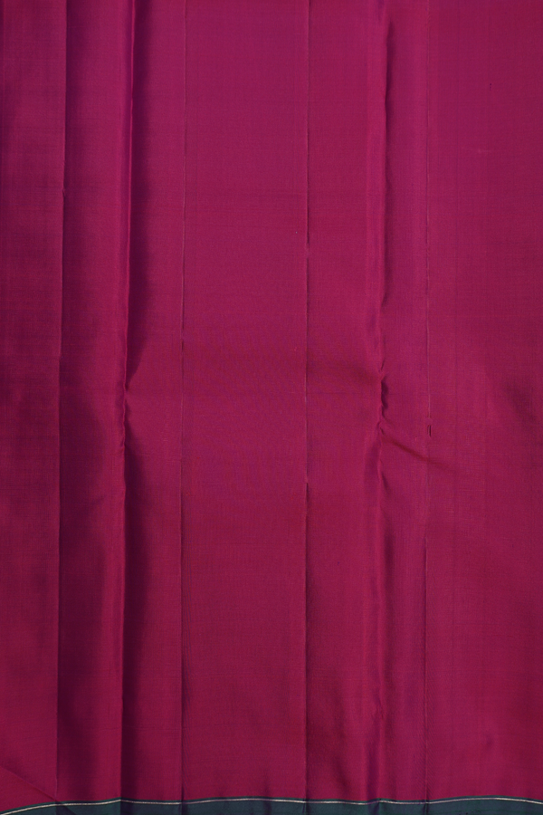 Kanchipuram Silk Saree In Deep Purple With Peacock Buttas