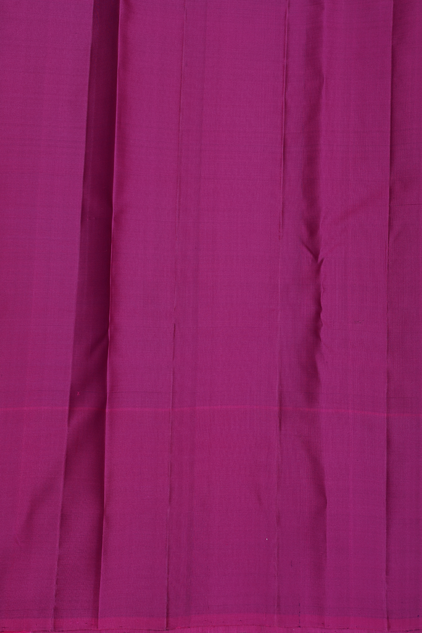 Kanchipuram Silk Saree In Deep Purple With Stripes Design