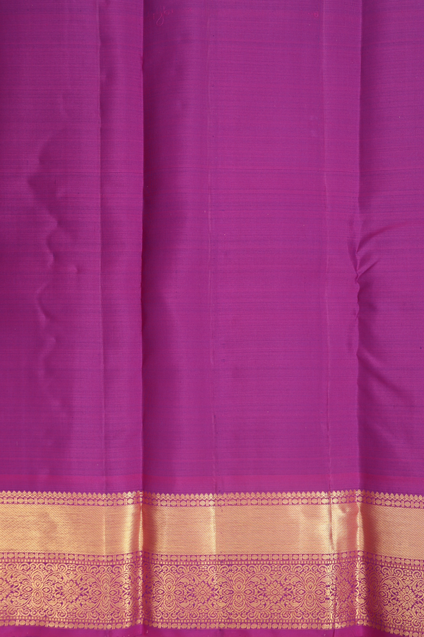Kanchipuram Silk Saree In Deep Purple With Tree Motifs