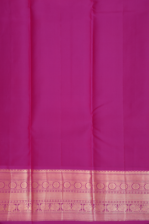 Kanchipuram Silk Saree In Deep Sky Blue With Peacock Motifs