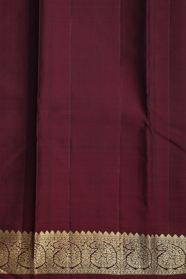 Kanchipuram Silk Saree In Deep Sky Blue With Zari Buttas