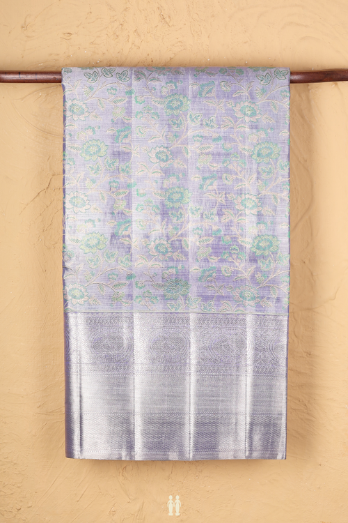 Kanchipuram Silk Saree In Dual Tone Tissue With Floral Design