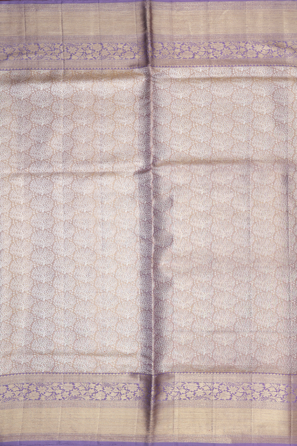 Kanchipuram Silk Saree In Dual Tone Tissue With Tree Design