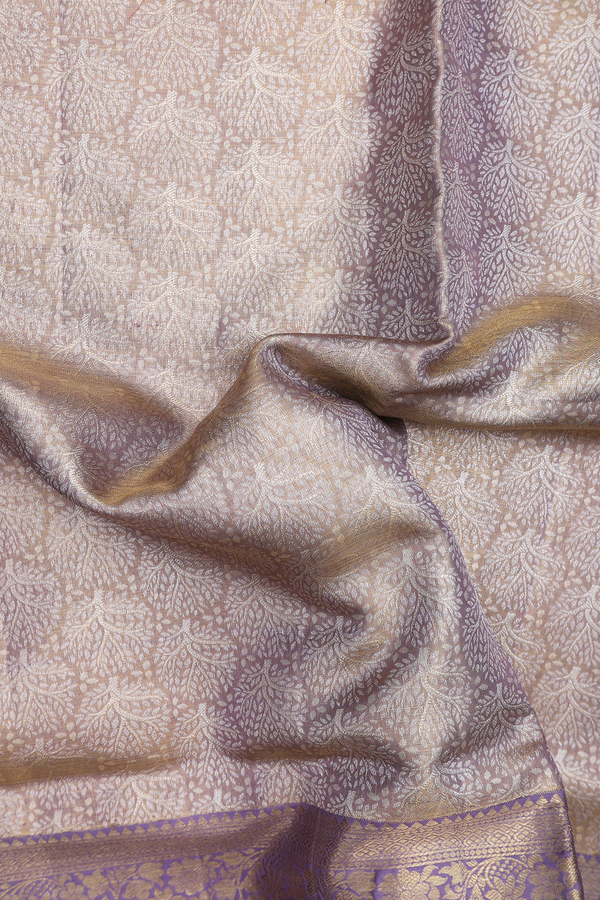 Kanchipuram Silk Saree In Dual Tone Tissue With Tree Design