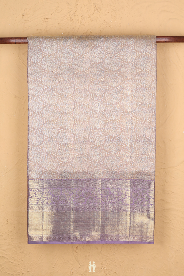 Kanchipuram Silk Saree In Dual Tone Tissue With Tree Design