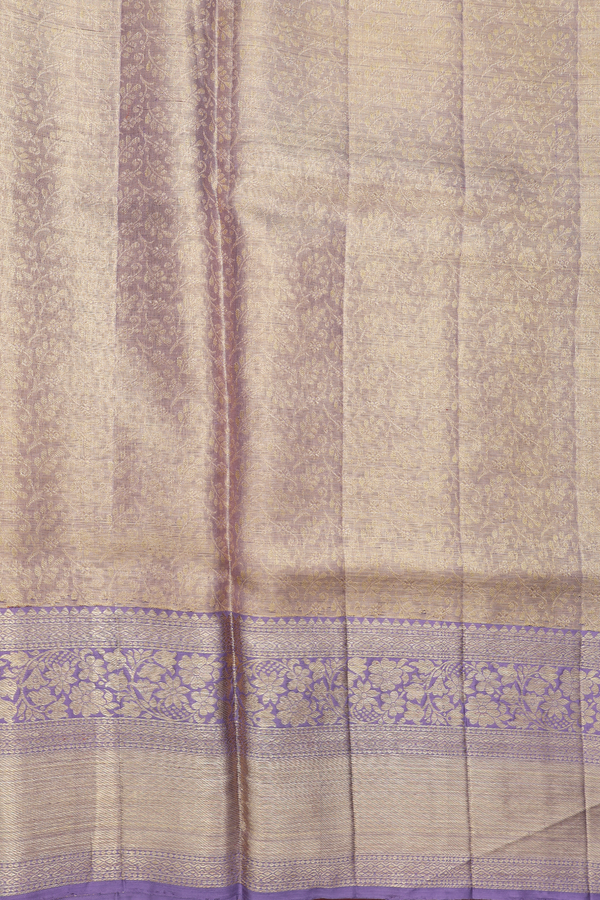 Kanchipuram Silk Saree In Dual Tone Tissue With Tree Design