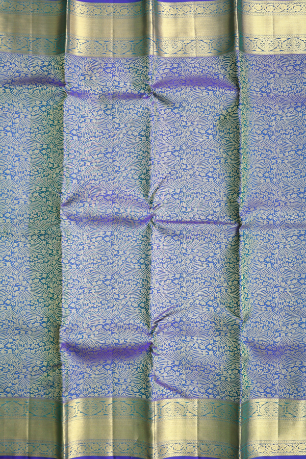 Kanchipuram Silk Saree In Dual Tone With Brocade Design