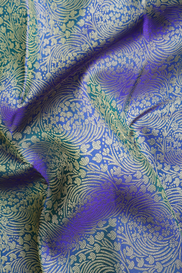 Kanchipuram Silk Saree In Dual Tone With Brocade Design