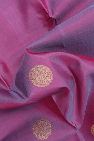 Kanchipuram Silk Saree In Dual Tone With Chakram Zari Motifs