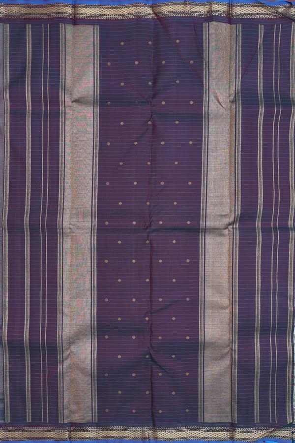 Kanchipuram Silk Saree In Dual Tone With Checks Design