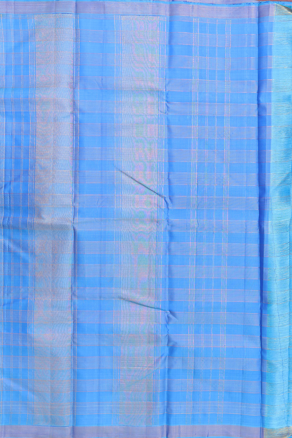 Kanchipuram Silk Saree In Dual Tone With Checks Design