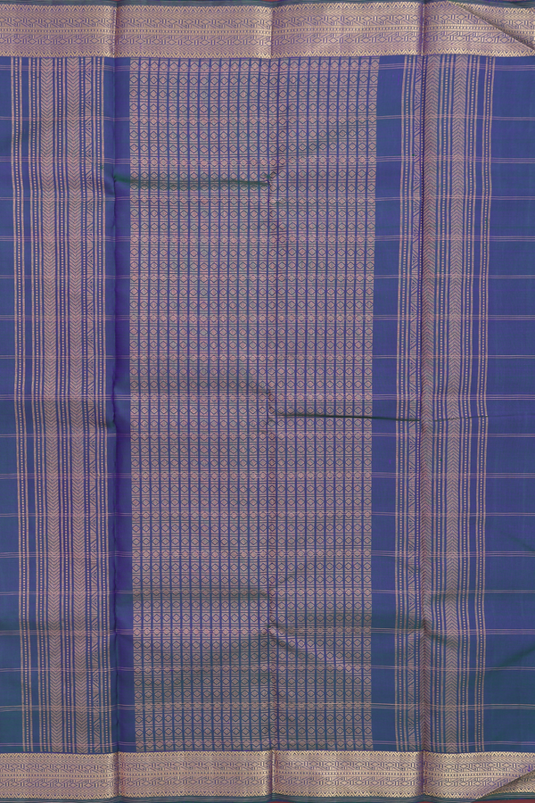 Kanchipuram Silk Saree In Dual Tone With Checks Design