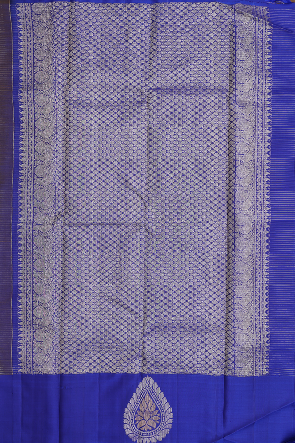 Kanchipuram Silk Saree In Dual Tone With Checks Design