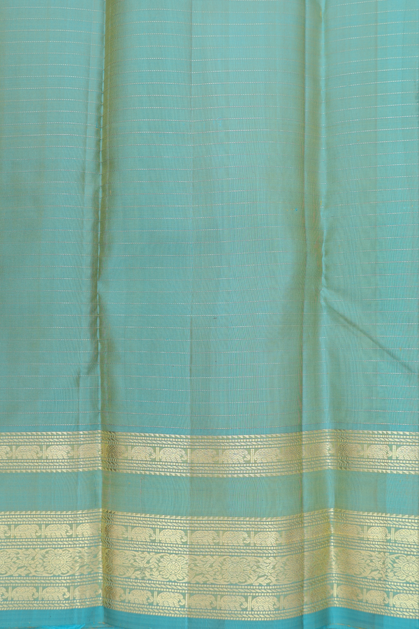 Kanchipuram Silk Saree In Dual Tone With Checks Design