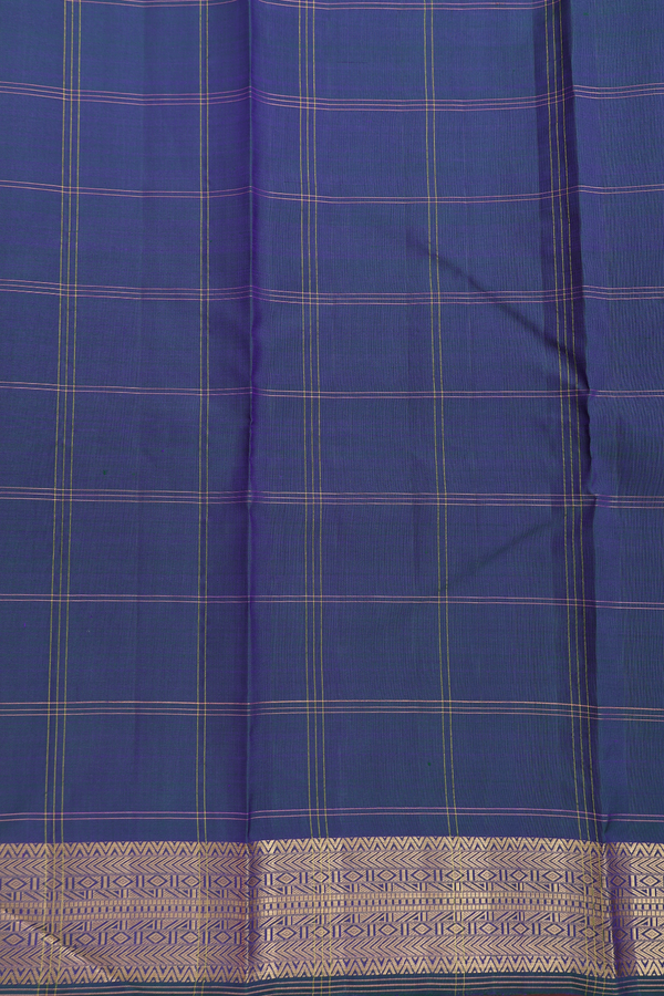 Kanchipuram Silk Saree In Dual Tone With Checks Design