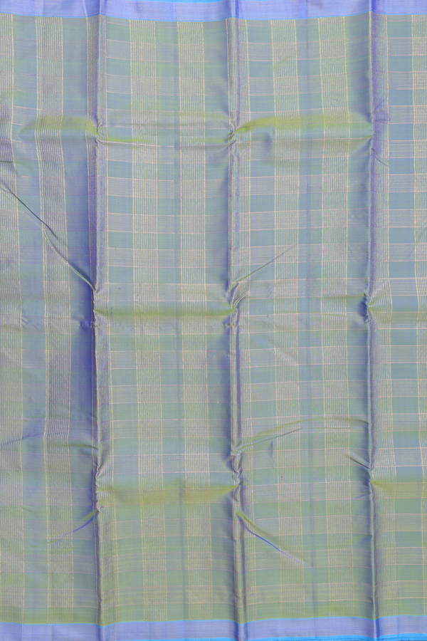 Kanchipuram Silk Saree In Dual Tone With Checks Design