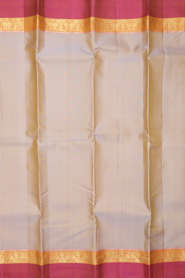 Kanchipuram Silk Saree In Dual Tone With Chevron Border