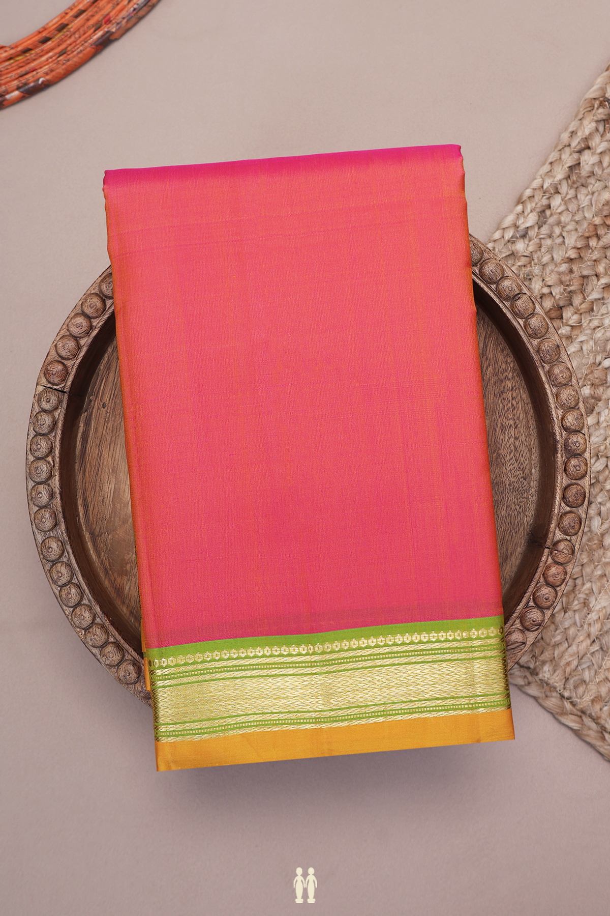 Kanchipuram Silk Saree In Dual Tone With Contrast Border