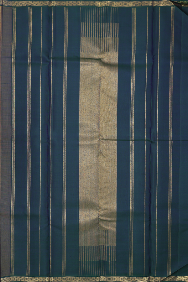 Kanchipuram Silk Saree In Dual Tone With Contrast Border