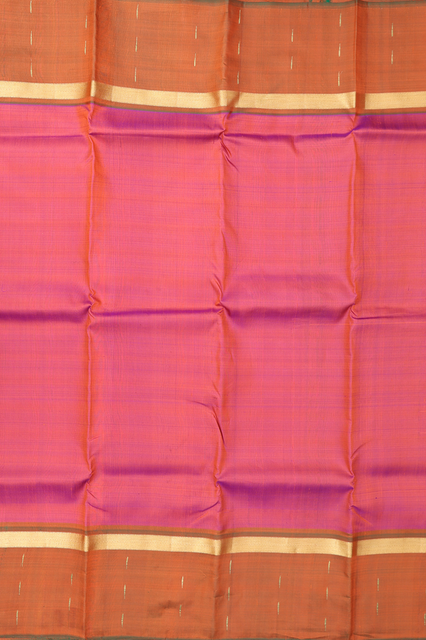 Kanchipuram Silk Saree In Dual Tone With Contrast Border