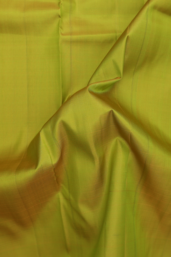 Kanchipuram Silk Saree In Pear Green With Contrast Border