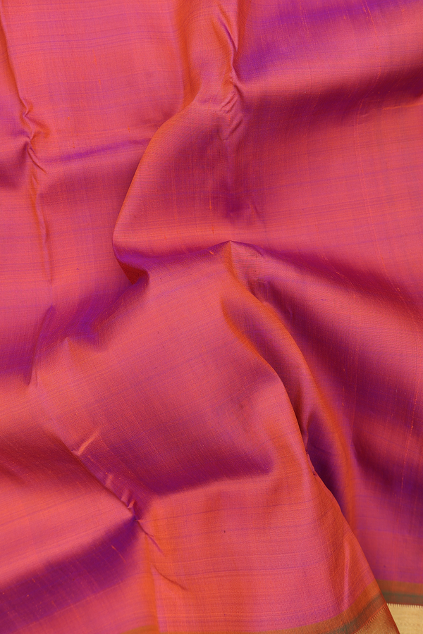 Kanchipuram Silk Saree In Dual Tone With Contrast Border