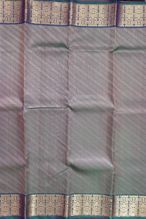 Kanchipuram Silk Saree In Dual Tone With Diagonal Design