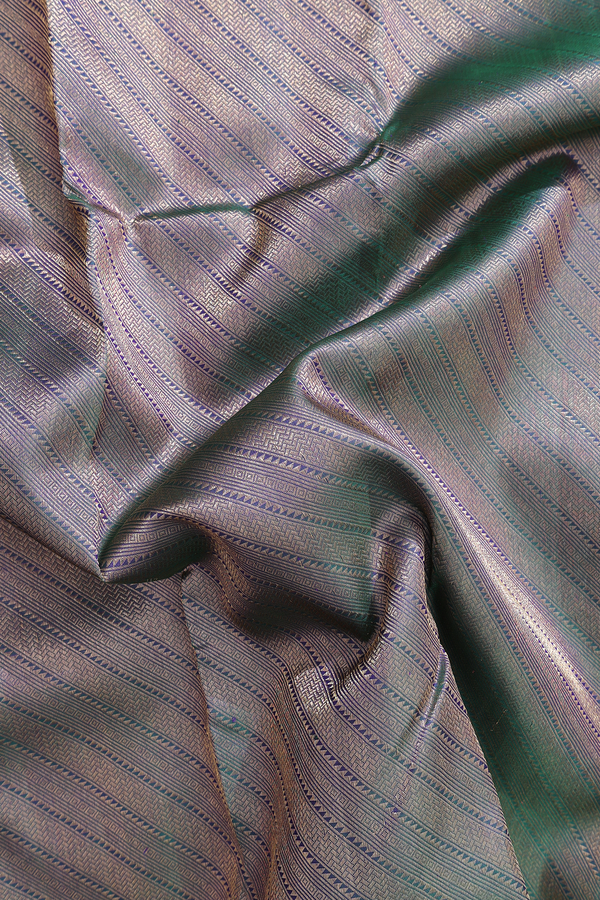 Kanchipuram Silk Saree In Dual Tone With Diagonal Design