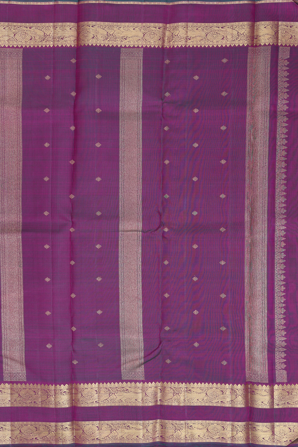 Kanchipuram Silk Saree In Dual Tone With Diamond Buttas