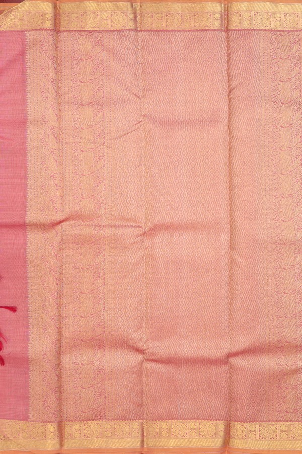 Kanchipuram Silk Saree In Dual Tone With Floral Buttas